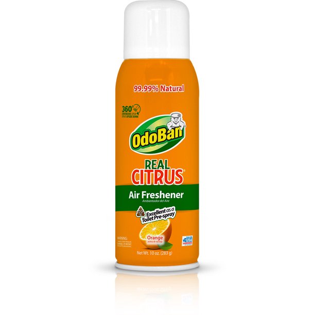 OdoBan Real Citrus Orange Air Freshener 360 Continuous Spray, 10 Oz