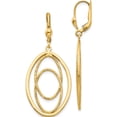 thumbnail image 1 of 14K Yellow Gold Textured And Polished Dangle Leverback Earrings (50 X 21) Made In Turkey th875, 1 of 5