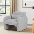 thumbnail image 5 of Pawverly Teddy Fleece Accent Chair with Pillow, Upholstered Armchair Single Sofa Chair for Living Room, Bedroom, or Study, Gray Sherpa Fabric, 5 of 7