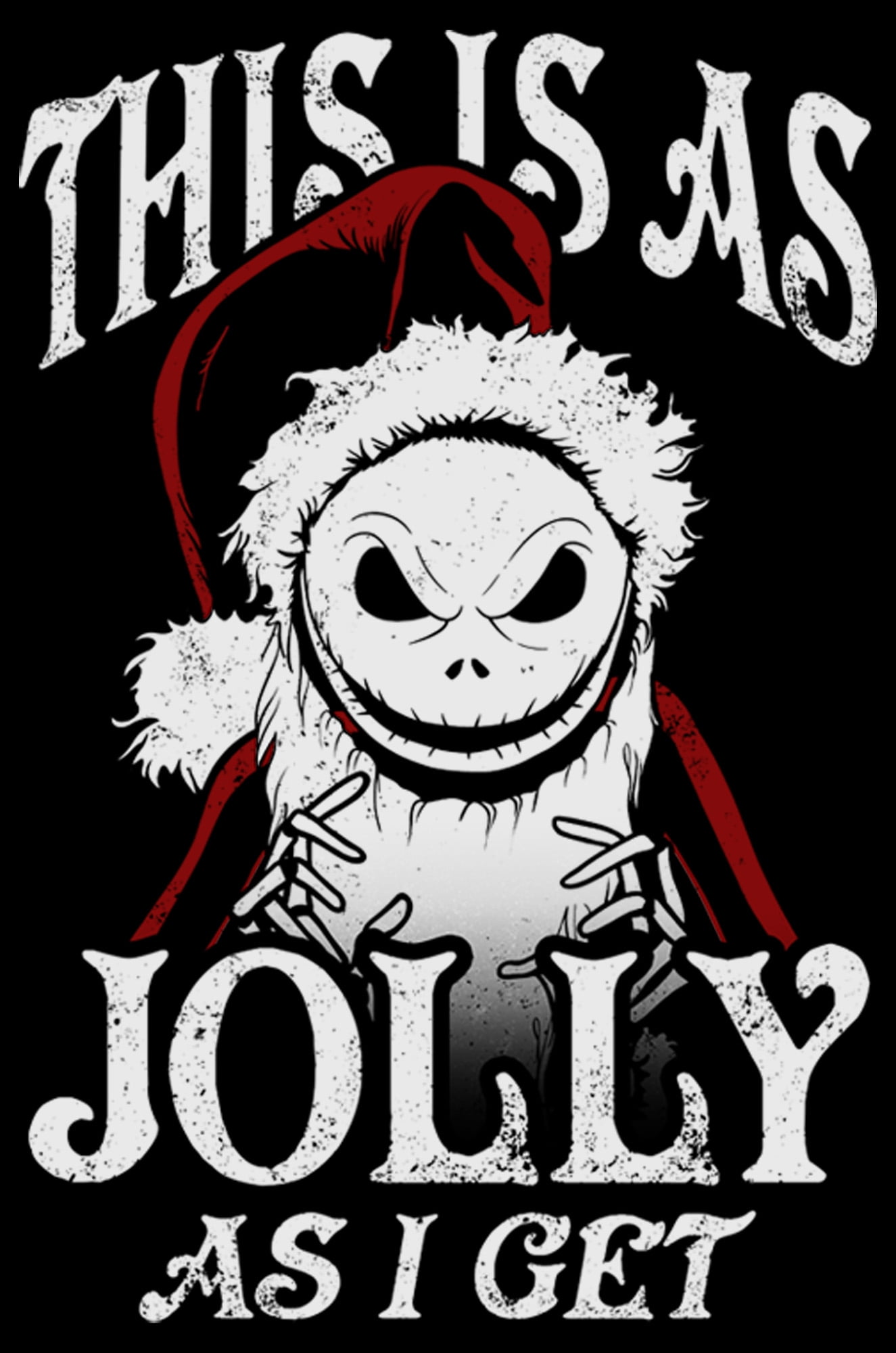 Men's The Nightmare Before Christmas This Is As Jolly as I Get Graphic Tee Black 2X Large