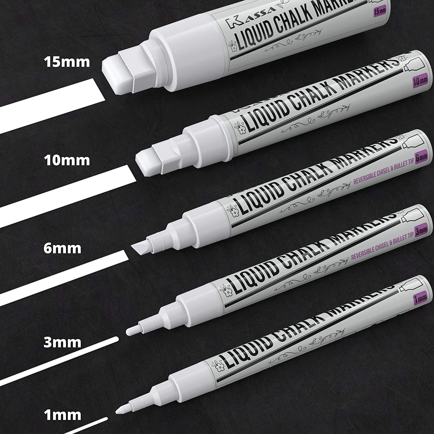 3 Pack Erasable Liquid Chalk Marker Point Pens For Blackboard, Chalkboard  And Windows With Reversible Bullet And Chisel Point Tip 5Mm