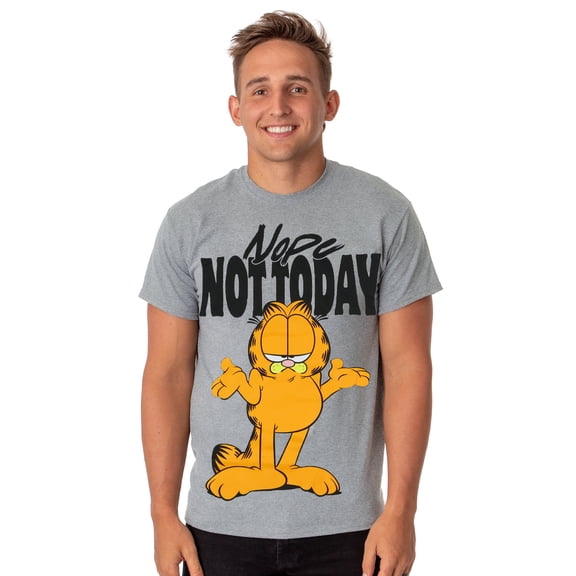 Garfield T-Shirt Men's Nope Not Today Adult Funny Graphic Print Short Sleeve Tee