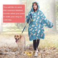 thumbnail image 4 of Wearable Oversized Blanket,Blue Cartoon Unicorn Cloud Flower Pattern Wearable Blanket Hoodie for Adults,Cozy Hooded Blankets with Super Pockets,Super Warm Fuzzy Pullover for Women & Men, 4 of 6