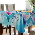 thumbnail image 3 of JSTEL Mandala Blue Tie Dye Table Cloth Rectangle 54 x 72 Inch Tablecloth Anti Wrinkle Table Cover for Dining Kitchen Parties, 3 of 6