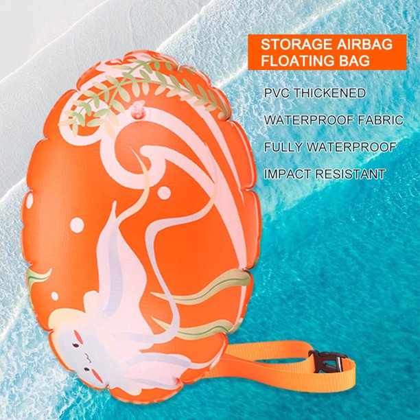 Flotador Boya Air Dry Bag PVC Boya Remolque Flotador para natación en aguas abiertas (Oval naranja)