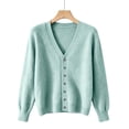 thumbnail image 3 of cocolona Womens Cardigan Sweater V Neck Long Sleeve Button Cozy Sweater Solid Color Casual LightWeight knit Cardigan, 3 of 5