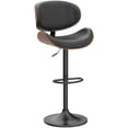 thumbnail image 5 of Bar Stools Adjustable Swivel Barstools Counter Stools with Back Sets of 2, Mid-Century Modern PU Leather Upholstered Counter Height Barstools, Kitchen Island Bar Chairs, Black, 5 of 10