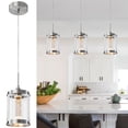 thumbnail image 1 of Lámpara colgante foucasal LED de níquel cepillado, 1 luz, para cocina, 1 of 7