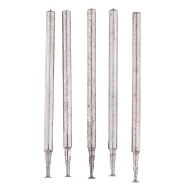 Cabeza de pulido de rotación recubierta de diamante de 5 piezas (1-4 mm) Traje de pulido de rebabas lapidario de joyería para Jade / Piedra / Ágata / 20H Sunnimix cabezal de esmerilado de diamante
