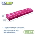 thumbnail image 2 of Ezy Dose Push Button (7-Day) Pill, Medicine, Vitamin Organizer Box, Weekly, Daily Planner, Arthritis Friendly, X-Large, Pink, 2 of 5