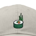 thumbnail image 2 of Dalix Sushi Roll Embroidered Maki Cotton Dad Hat Baseball Cap Adjustable Womens in Washed Stone White, 2 of 5
