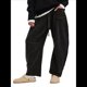 thumbnail image 2 of Pantalones de Mujer Holgados de Pierna , Estilo Palazzo, Informales, con Cordón en la Cintura y Bolsillos. Negro M, 2 of 8