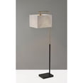 thumbnail image 2 of Adesso Flora Floor Lamp, Black & Antique Brass, Off-White Textured Fabric Shade, 2 of 5