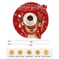 thumbnail image 6 of 13 Inch Round Placemats Set of 4, Merry Christmas Non Slip Heat Insulation PP Table Mats, Red Winter Xmas Cartoon Deer Snowflake Washable Place Mats for Kitchen Dining Party Table Decor, 6 of 7