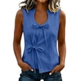 thumbnail image 2 of SwiftWear Women's Bow Front Tie Cute Tank Tops Cotton Linen Cami Sleeveless Summer Tops Casual Everyday Outfits​, 2 of 6