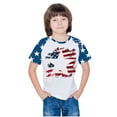 thumbnail image 5 of GERsome Unisex Kids 4th of July Crew Neck T Shirts, Girls American Flag Short Sleeve Graphic Tees Boys USA Star Stripes Color Block Patriotic Tops, Sizes 4-5 Years, 5 of 8
