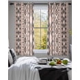 thumbnail image 3 of Red Black Boho Sheer Curtains 39 Inch Length 2 Panels Set for Living Room/Bedroom, Vintage Ethnic Tribe Abstract Art Kitchen Curtains Grommet Semi-Sheer Curtains Drapes Window Treatments 27.5"x39"x2, 3 of 7
