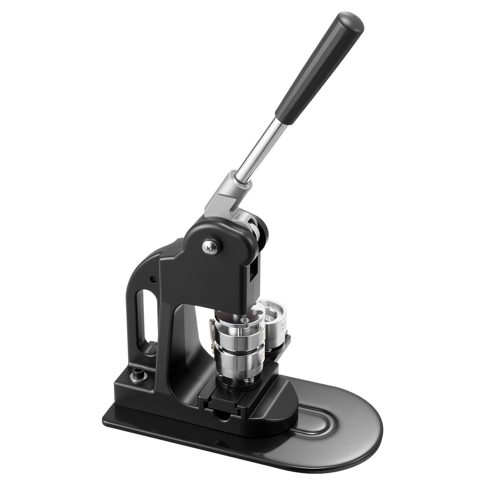 KFFKFF Button Maker Machine, 1.25 in, Badge Maker with 500 Button Components, Circle Cutter, Hex Tools, and Instruction Manual, Comfortable Grip, Ideal for Custom Badges, Pins, and Keychains, Black