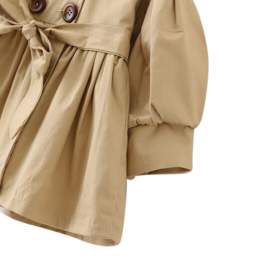 URMAGIC Toddler Baby Girls Classic Single Breasted Trench Coat Fall Jacket Dress - image 5 of 5