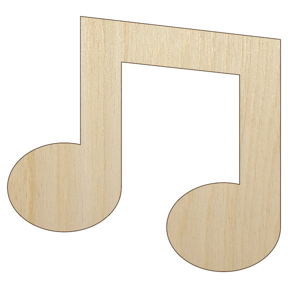 Music Eighth Notes Wood Shape Unfinished Piece Cutout Craft DIY Projects - 4.70 Inch Size - 1/8 Inch Thick