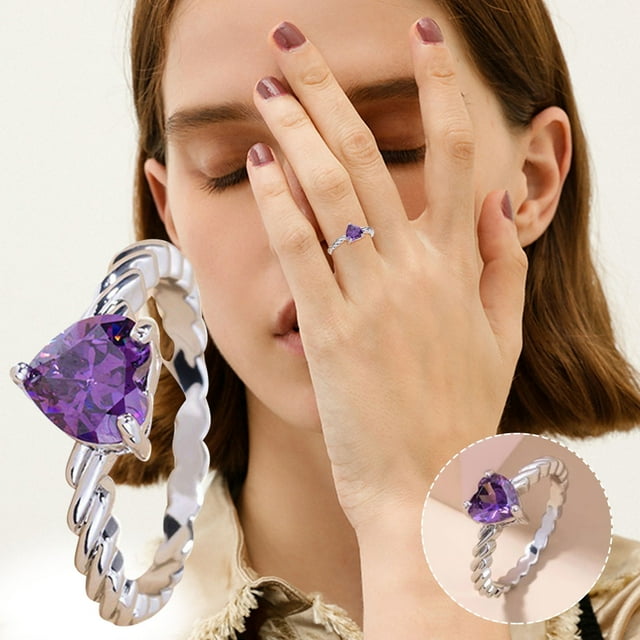 Xihbxyly Anillo de Joyería de Moda, Elegante Diseño de Aleación, Brillantes Detalles de Diamantes, Tamaño Versátil de 2 Cm, Accesorio para Ocasiones Especiales, Prenda de Moda Femenina, Empaquetado E