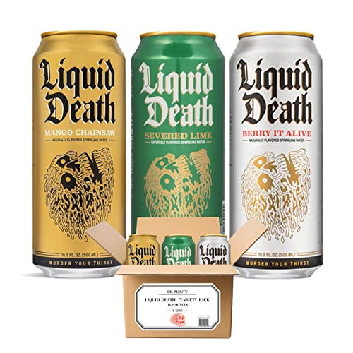 Liquid Death Variety Pack (3 Cans) 16.9oz Mixed Pack Mango Chainsaw