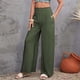thumbnail image 2 of Gibobby pantalones termicos mujer Pantalones rectos de talle con pliegues para mujer Pantalones de pierna ancha Pantalones sueltos casuales para mujer (Verde, L), 2 of 4