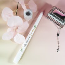 Baptism Taper Candle, Unique Taper Candles, Unscented White Premium Wax, Great for Religious Celebration, Christening, Special Events or Gift, Velas de Bautizo