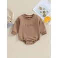 thumbnail image 2 of vera natura Baby Boys Spring Autumn Casual Romper Green Long Sleeve Letter Embroidery Playsuit, 2 of 8