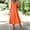 Orange, variant on TAGOLD Womens Short Sleeve V Neck Dress Solid Color Casual Lightweight Summer Daily Midi Dress