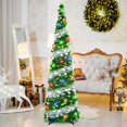 thumbnail image 1 of Árbol de Navidad Pinkswan de 1,5 m con luces, oropel verde y plateado, 1 of 8