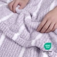 thumbnail image 3 of Regal Living Ultra Soft Cozy Knit Throw Blanket, Gray Purple Stripe, 90" x 90", 3 of 10