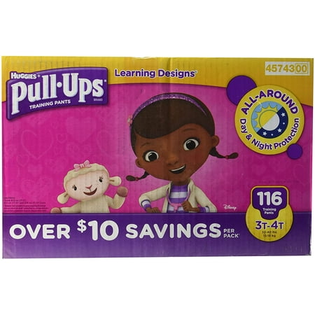 HUGGIES 806092 Pull-ups Training Pants for Girls (Size L, 3T - 4T, 116 Count)