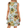 thumbnail image 4 of Mujeres verano casual sin mangas cuello redondo gradiente impreso bolsillo manga vestidos vestido suelto OAVQHLG3B Store lin121212, 4 of 5
