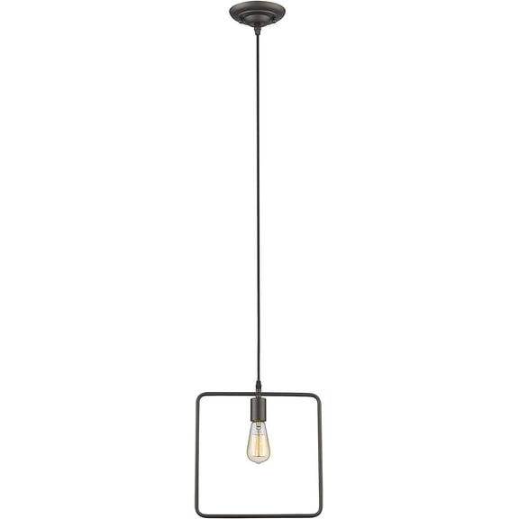 RADIANCE Goods Industrial-Style 1 Light Rubbed Bronze Ceiling Mini Pendant 12" Wide