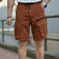 thumbnail image 2 of Mlzmgr Cargo Shorts for Men Elastic Waist Breathable Cotton Shorts Mens Outdoor Hiking Short Pants, 2 of 3