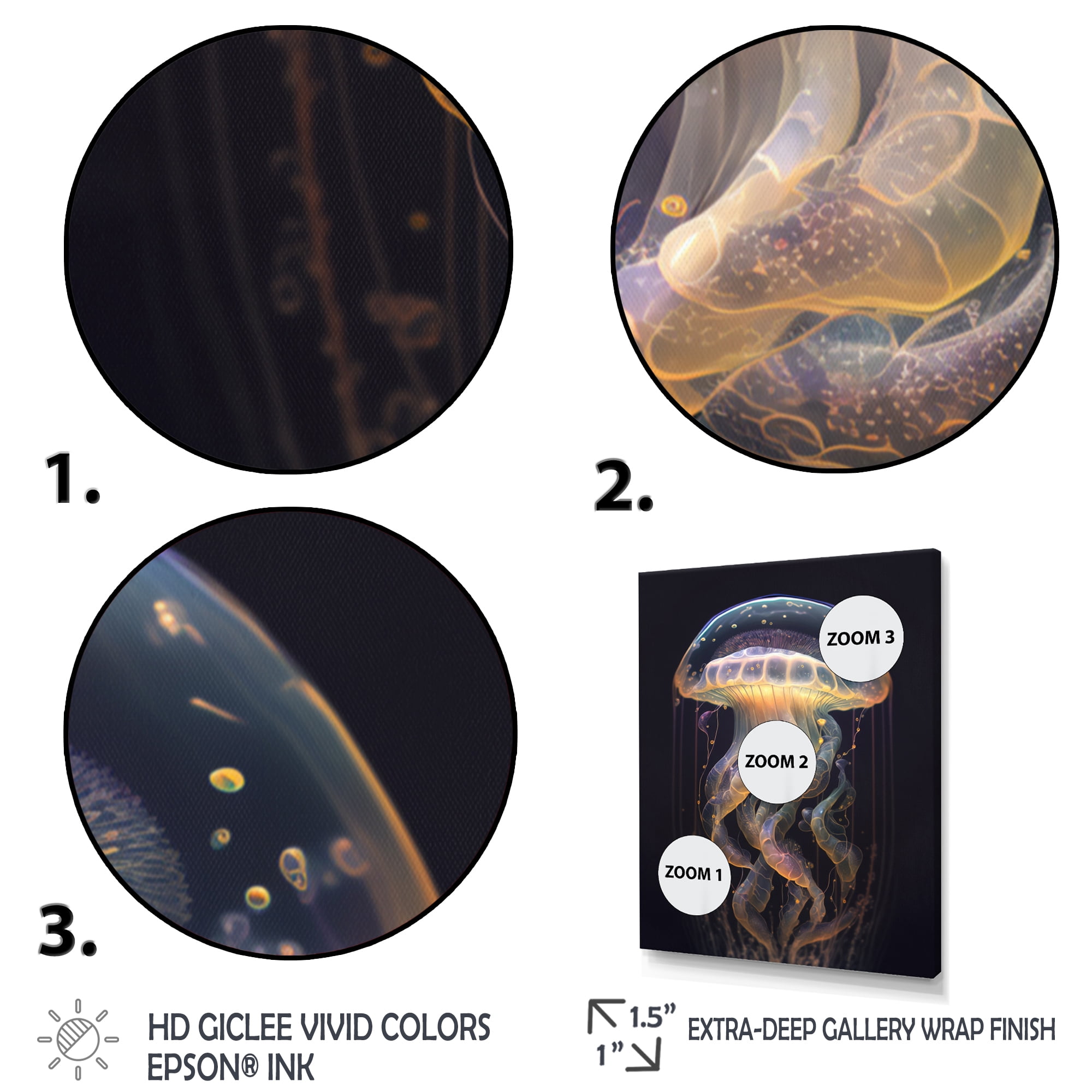 Designart Jellyfish III Canvas Wall Art