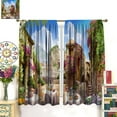 thumbnail image 3 of Italian Natural Scenery Country Curtain,Romantic Flowers Retro Town Landscape Print Window Drapes for Bedroom Living Room Kitchen Set 2 Panels,84x84 Inches, Style-7, 3 of 6