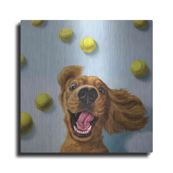 Luxe Metal Art 'Ball Boy' by Lucia Heffernan, 12"x12"