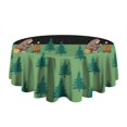 thumbnail image 5 of Green Bigfoot and Campfire Pattern Round Tablecloth 60"x60",Wrinkle Wipeable Table Cloth for Kitchen Dining Room Picnic Patio Party, 5 of 6