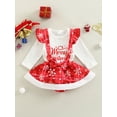 thumbnail image 3 of Gureui Kids Christmas Skirt Suit, Girls Long Sleeve Round Neck Loose Ruffle Romper Tops + Suspender Half Dress, 3 of 9