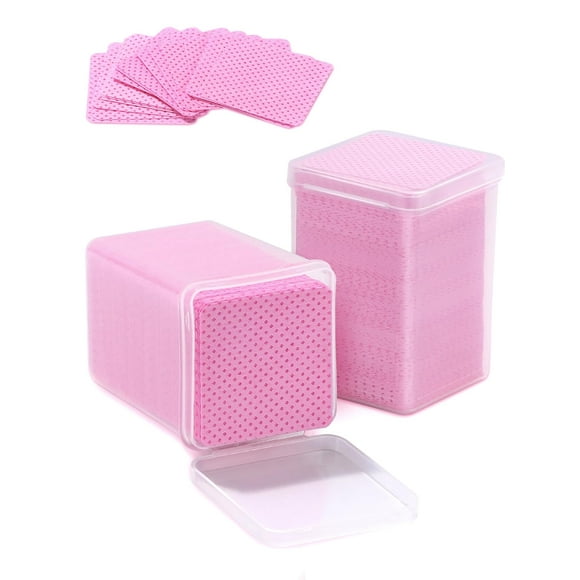 Toallitas para uñas sin pelusa TEOYALL, 400 unidades, tela no tejida, color rosa