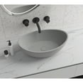 thumbnail image 6 of Bathroom Sink Cement Gray Oval Concrete Vessel Bathroom Sink in Dark Grey  Above Counter Porcelain Ceramic Small Sink Bowl, 6 of 7