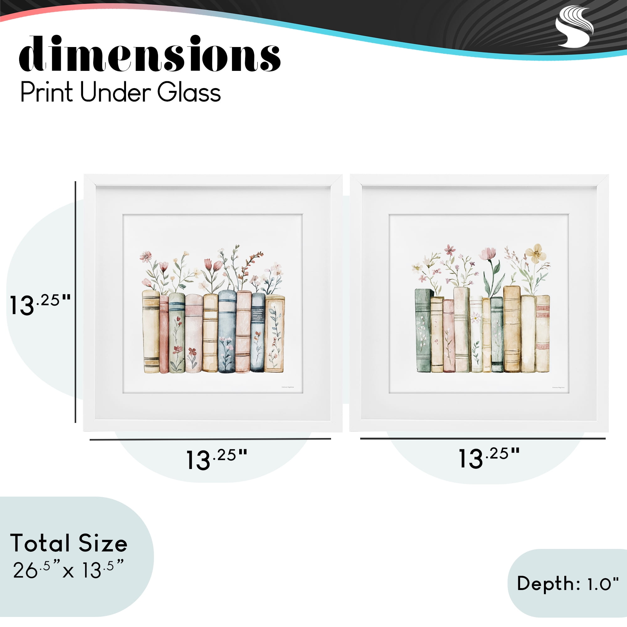 Stupell Industries Floral Stories & Blossoms 2 Piece White Framed Print Under Glass Set, design by Svetlana Aleynikova