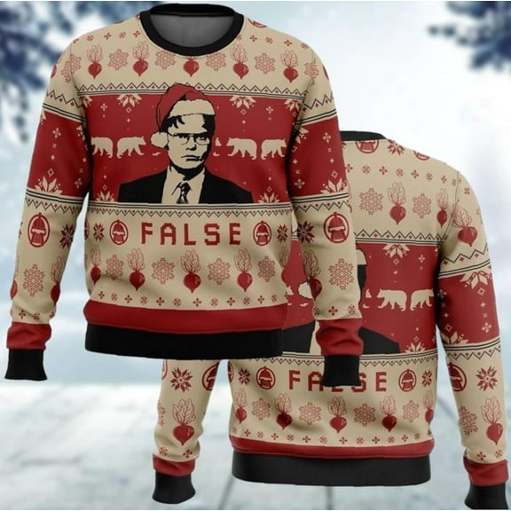 Dwight Schrute Ugly Christmas Sweater, the Office Xmas Sweater, the Office Christmas Sweatshirt, Tv Show Funny Sweater