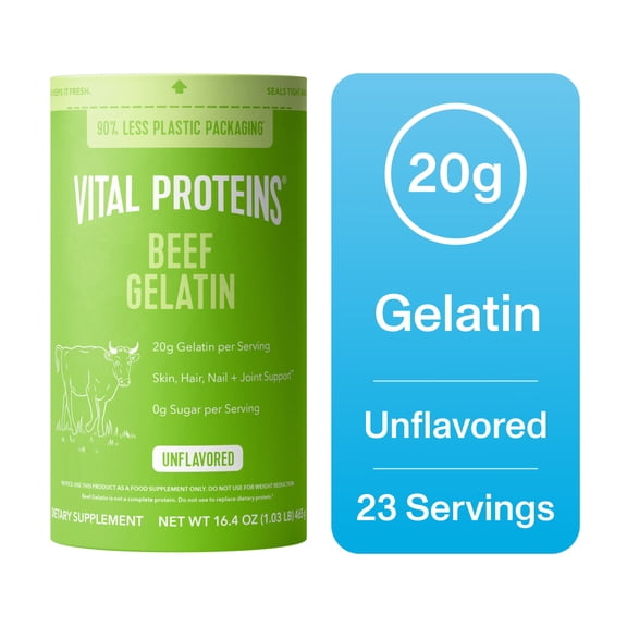 Vital Proteins Beef Gelatin Powder; Hair, Skin and Joint Support, Unflavored 16.4 oz