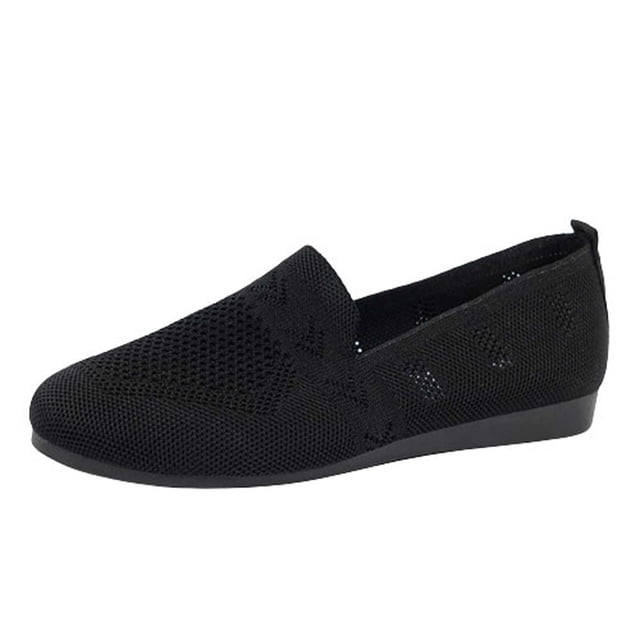 Amzcrzy Zapatos de mujer,Zapatos de mujer,Zapatillas de mujer, Zapatos planos de punta redonda de color liso para mujer, cómodos, transpirables y suaves, informales. Sandalias Mujer Zapatillas De Cas