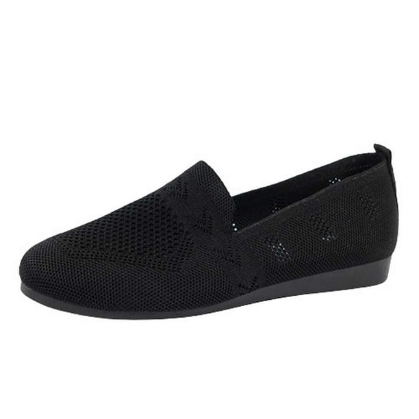 Amzcrzy Zapatos de mujer,Zapatos de mujer,Zapatillas de mujer, Zapatos planos de punta redonda de color liso para mujer, cómodos, transpirables y suaves, informales. Sandalias Mujer Zapatillas De Cas