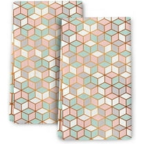Pink Green Geometric Kitchen Towels Decorative Set of 2, Abstract Modern Dish Towels, Absorbent Hand Towels Tea Towels for Kitchen Decor,Farmhouse Holiday Home Dish Cloths