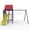Red, Yellow, Blue, variant on Lifetime Kid's Big Stuff Metal Swing Set with Slide, Belt Swings and Climbing Wall (91086)